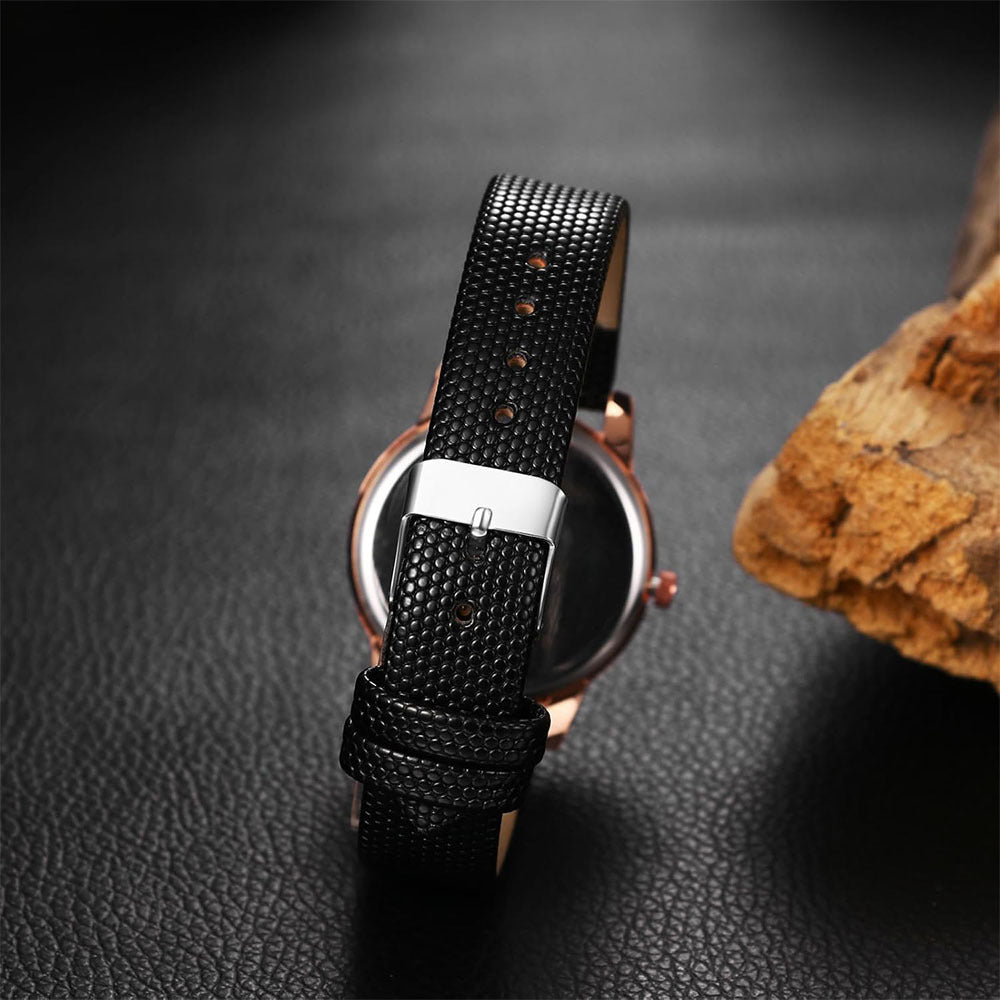 Elegante Damenuhr mit farbigem analogem Zifferblatt und Quarzwerk