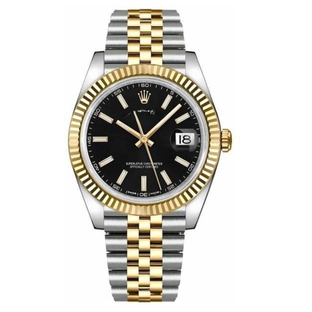Datejust Schwarzes Zifferblatt Gold &amp; Stahl 41 mm