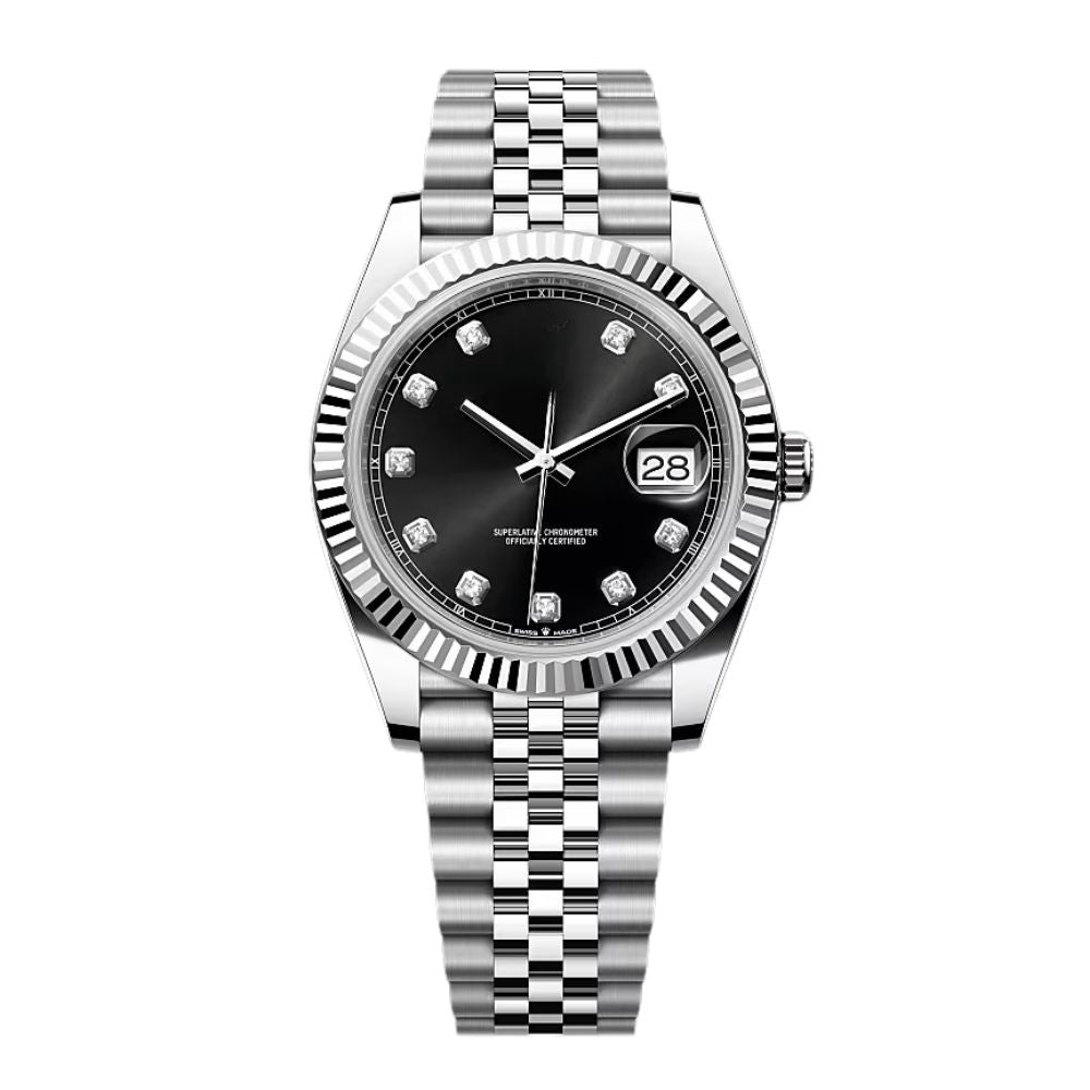 Datejust Diamond Jubilee mit schwarzem Zifferblatt, 41 mm